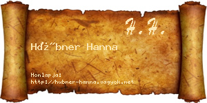 Hübner Hanna névjegykártya